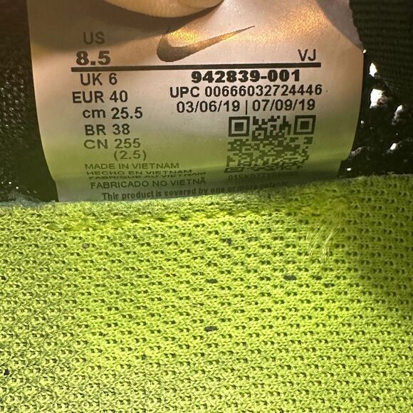 Nike Free RN Flyknit 2018 Women Size 8.5 Black Lace Low Athletic Sneakers Shoes - Picture 8 of 9